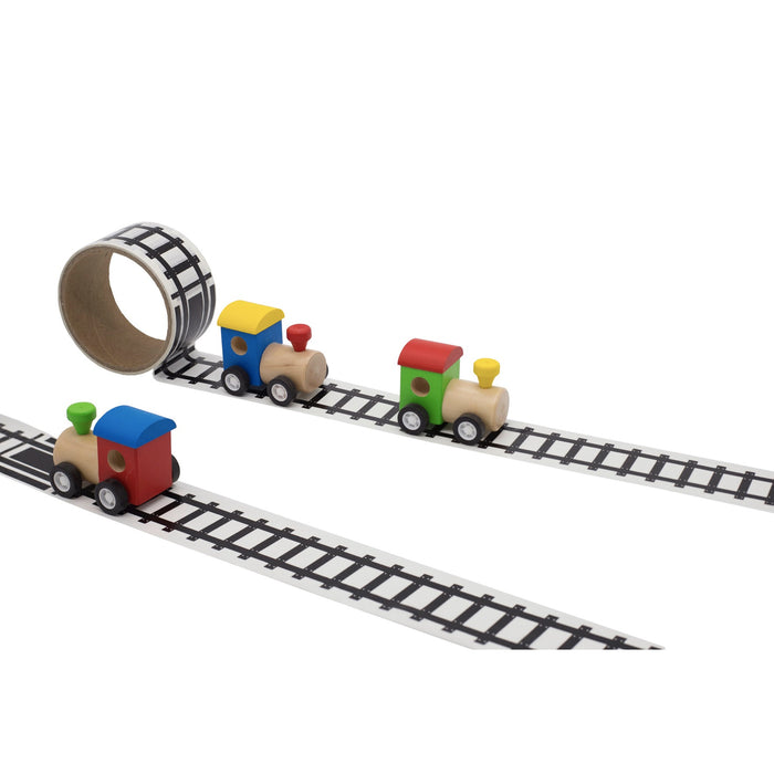 Wooden Train with Tape Set - assorted colours