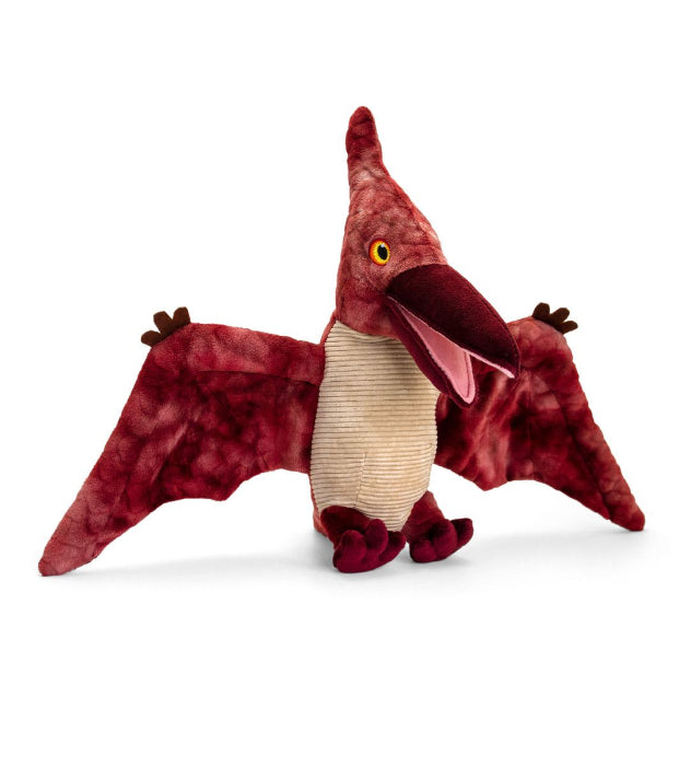 burgundy keelco pterodactyl dinosaur on white background