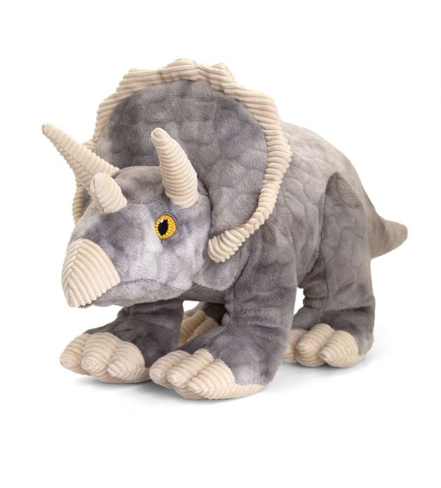 grey keelco triceratops dinosaur on white background