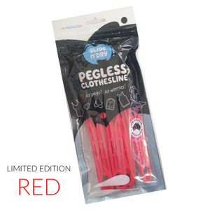 Slide n' Dry Pegless Clothesline - RED - Limited Edition