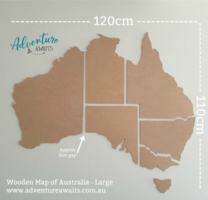 Wooden Map of Australia - Large