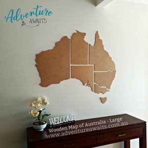 Wooden Map of Australia - Large