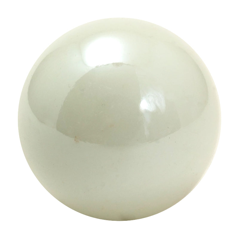 Pearlescent white glass marble with a smooth reflective finish — Adventure Awaits