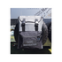 Navigator grey and black caravan backpack hanging on spare wheel — Adventure Awaits