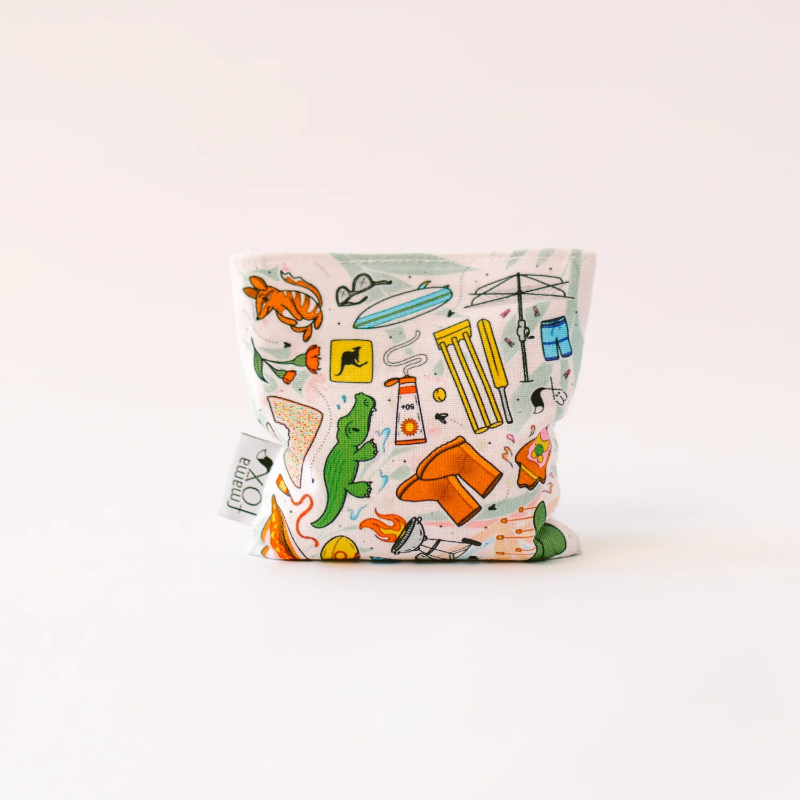Ouchie Pouchie cold pack with colourful Aussie camping and outdoor adventure illustrations — Adventure Awaits