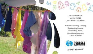 Slide n' Dry Pegless Clothesline | Ultimate Camping Clothesline Rainbow