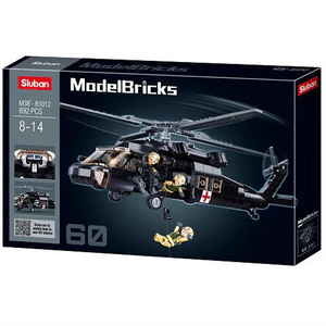 Sluban Bricks - Model Bricks - Helicopter Black Hawk 692 pcs M38-B1012