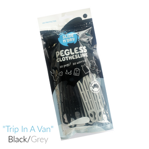 Slide n' Dry Pegless Clothesline | Trip In A Van BLACK & GREY