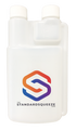 White Standard Squeeze Bottle with dual caps, side handle and measurement markings — Adventure Awaits