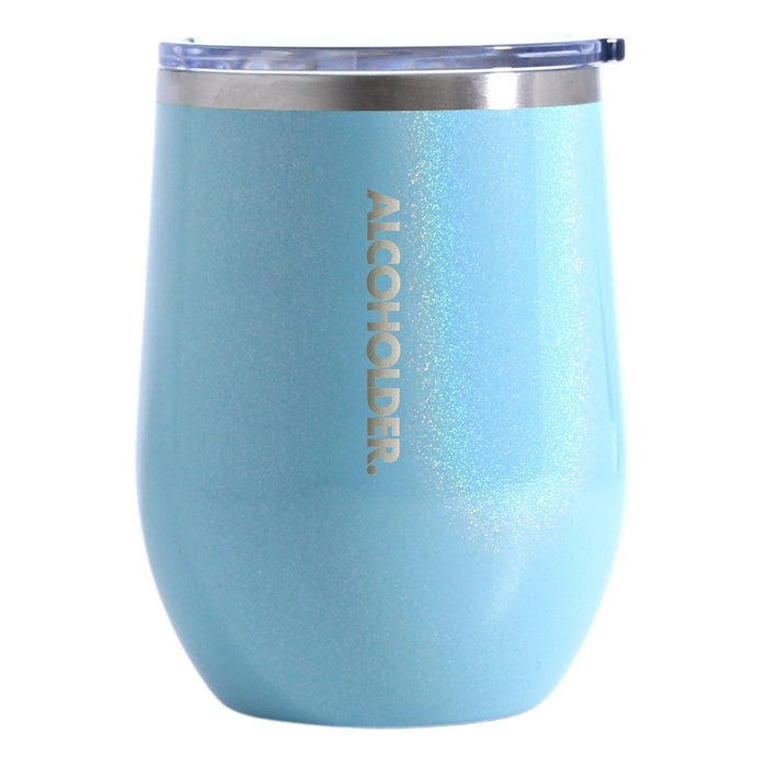 Alcoholder Stemless Insulated Tumbler | Aqua Mist Glitter