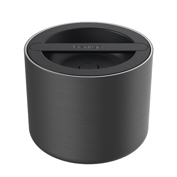 Black Bentgo Stainless insulated food container with textured steel body and easy-grip lid — Adventure Awaits