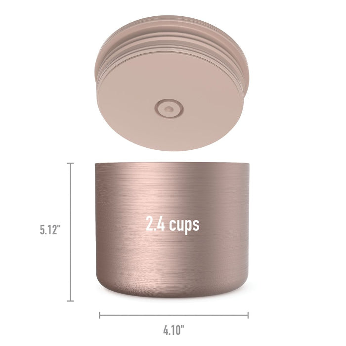 Bentgo blush pink insulated food container with 2.4 cup capacity and 5.12 inch height — Adventure Awaits