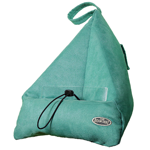 Turquoise The Book Seat hands-free book holder with front pocket and clear page rest — Adventure Awaits