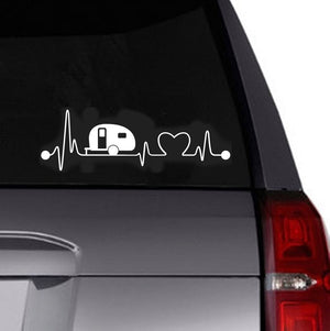 Caravan Heartbeat Vinyl Sticker | Australian Made
