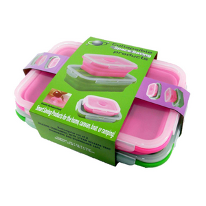 Collapsible Silicone Rectangle Tubs - Set of 2