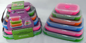 Collapsible Silicone Rectangle Tubs - Set of 6