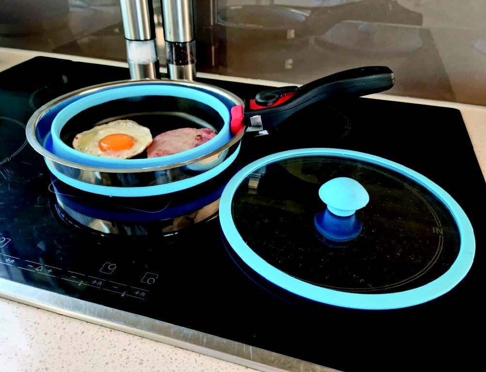 Collapsible Non Stick Pot Set Space Saving Camping Travel Road Trip Caravanning 4wd Adventure Awaits