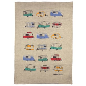 Van Go Linen Tea Towels | Various Caravan Themed Designs & Colours