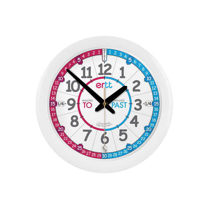 EasyRead Time Teacher Wall Clock | 29cm | Red/Blue Face