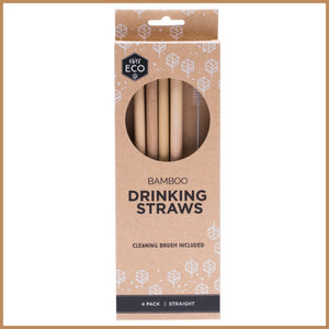 Ever Eco | Bamboo Straws | 4 Pack + Cleaning Brush