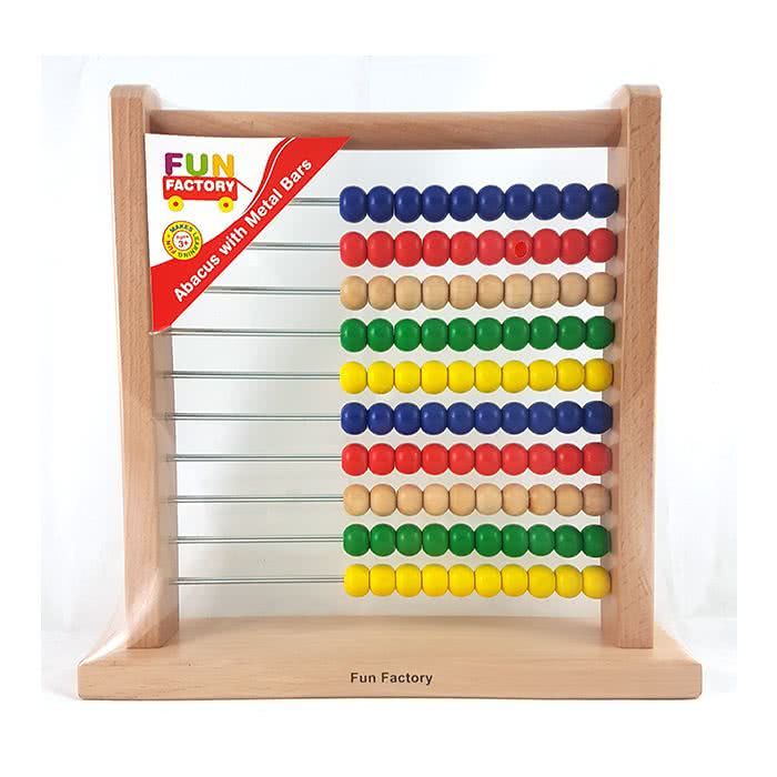 Fun Factory Wooden Abacus with Metal Bars