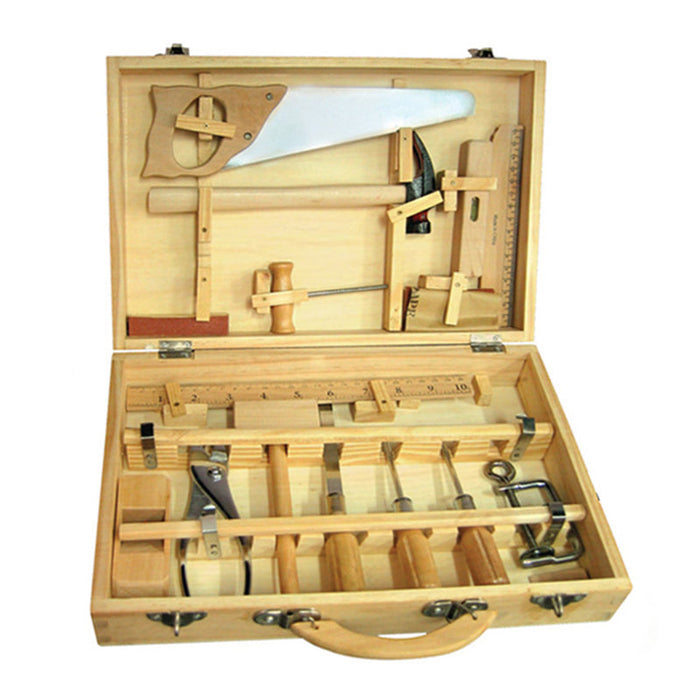 16p Wooden Tool Set with Metal Tools