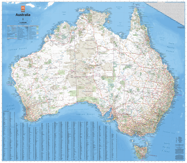 Hema Maps | Large Folded Map of Australia 1000 x 870mm Flat