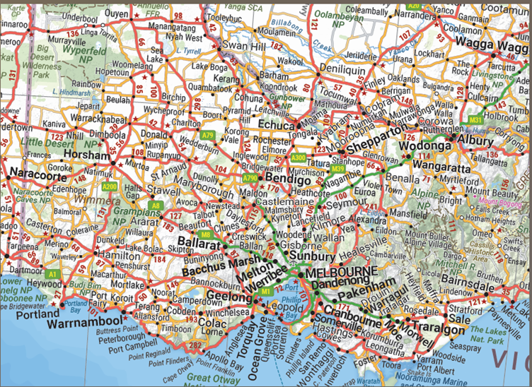 Hema Maps | Large Laminated Wall Map of Australia 1000 x 875 in TUBE