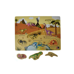 Wooden Peg Puzzle | Dinosaur 2 in 1