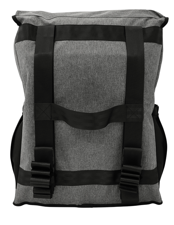 Navigator wheel cover back view with straps shown - Adventure Awaits