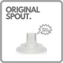 Original subo spout with 12mm opening shown on white product comparison graphic — Adventure Awaits