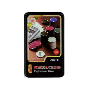 Poker Chips and Cards In A Tin