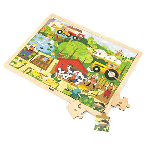 Viga Toys | Wooden Farm Puzzle 48pc