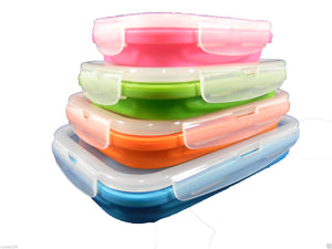 Collapsible Silicone Rectangle Tubs - Set of 4