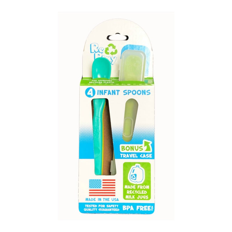 Re-Play Infant/Baby Spoons 4 Pack with Travel Case