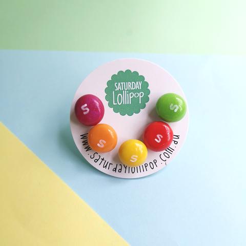 Saturday Lollipop Stud Earrings | Skittles