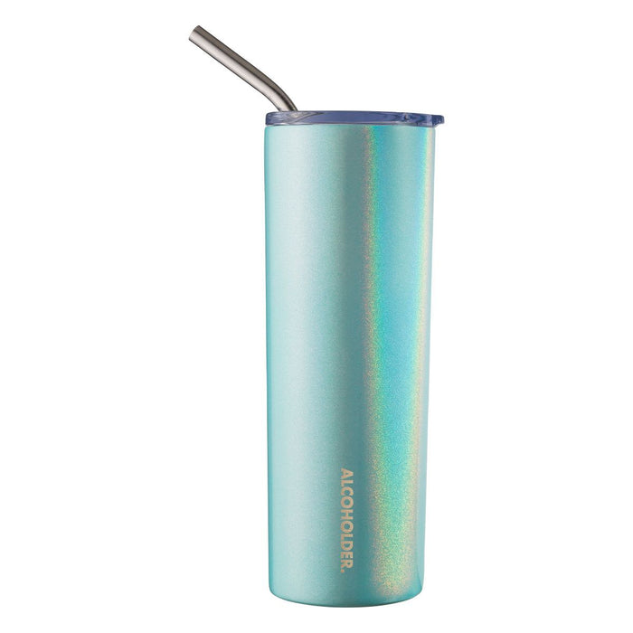 Alcoholder SKNY Slim Insulated Tumbler | Aqua Mist Glitter