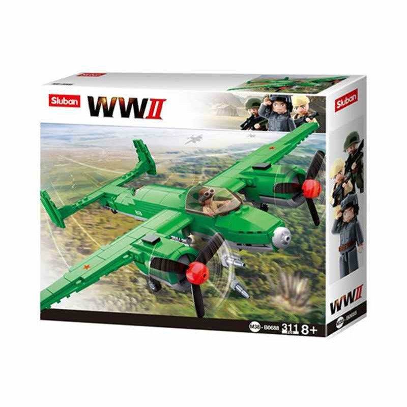 Sluban Bricks WW2 Tupolev TU-2 Allied Bomber Building Blocks