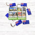 Spotto Books Australia open to Big Things and playground spotting pages with Aussie flag tags — Adventure Awaits