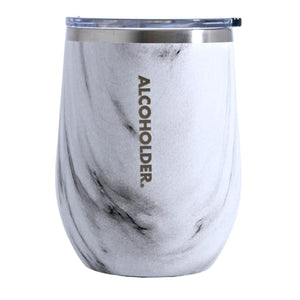 Alcoholder Stemless Insulated Tumbler | White Marble