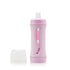 pink subo the food bottle shown with lid removed and sitting beside the bottle on a white background