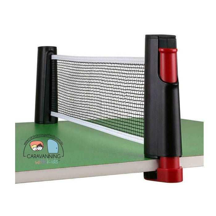 Toy Time Portable Ping Pong Set with Retractable Net, Wooden