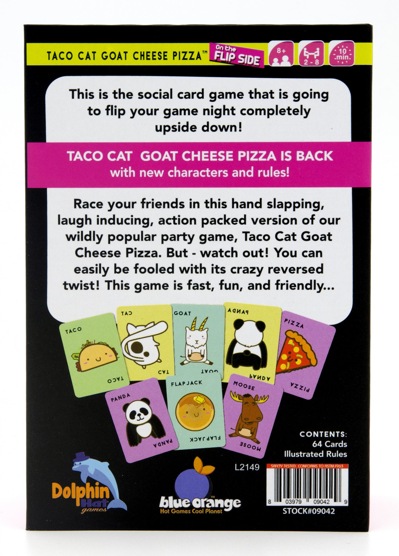 Taco Cat Goat Cheese Pizza On The Flip Side Card Game Family Fun