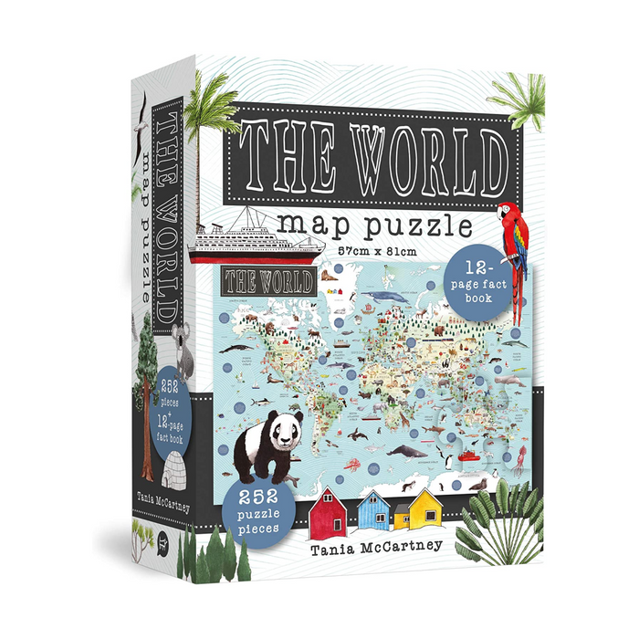 The World Map Jigsaw Puzzle - 252 pcs with Booklet