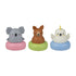 Tiger Tribe Mix & Match Bath Mates with koala, kangaroo and cockatoo toys on colourful floating bases — Adventure Awaits