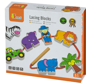 VIGA Toys Lacing Blocks - Zoo