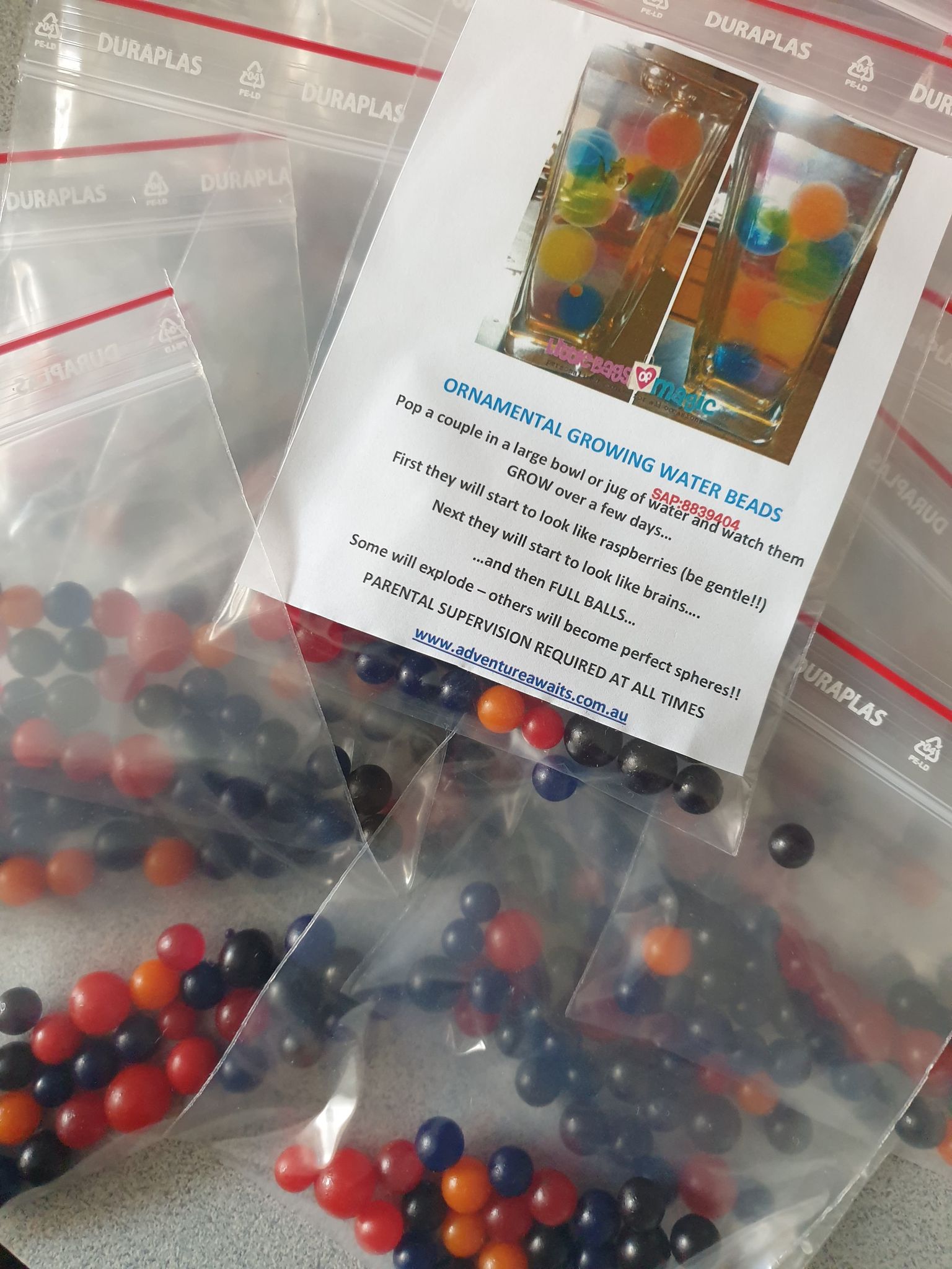 Ornamental Growing Water BLUE Balls | BONUS BALLS